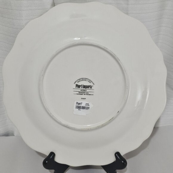 Pier 1 Audrey Dinner Plate 11in rose floral sage hand painted earthenware dinner - Picture 7 of 9